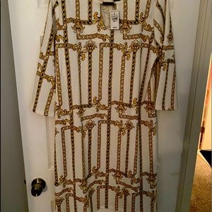 NWT Ashley Stewart White Chain link dress